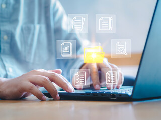 Enterprise content management, Document Management System concept. Digital asset management,...