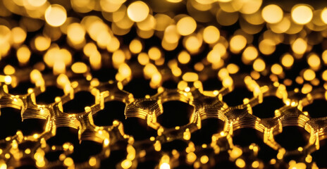 黄金の装飾品のアップ　模様　レリーフ