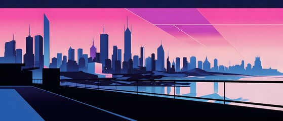 City skyline illustration. Urban landscape