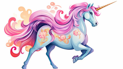 Obraz na płótnie Canvas Unicorn colorful illustration isolated on white background
