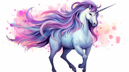 Obraz na płótnie Canvas Unicorn colorful illustration isolated on white background