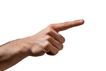 Index finger pointing hand isolated on transparent background. AI