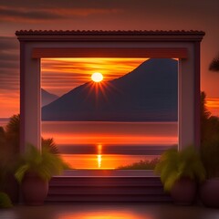 sunset over the sea generativeAi