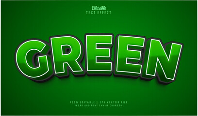 Green editable text effect style  Bold 3D