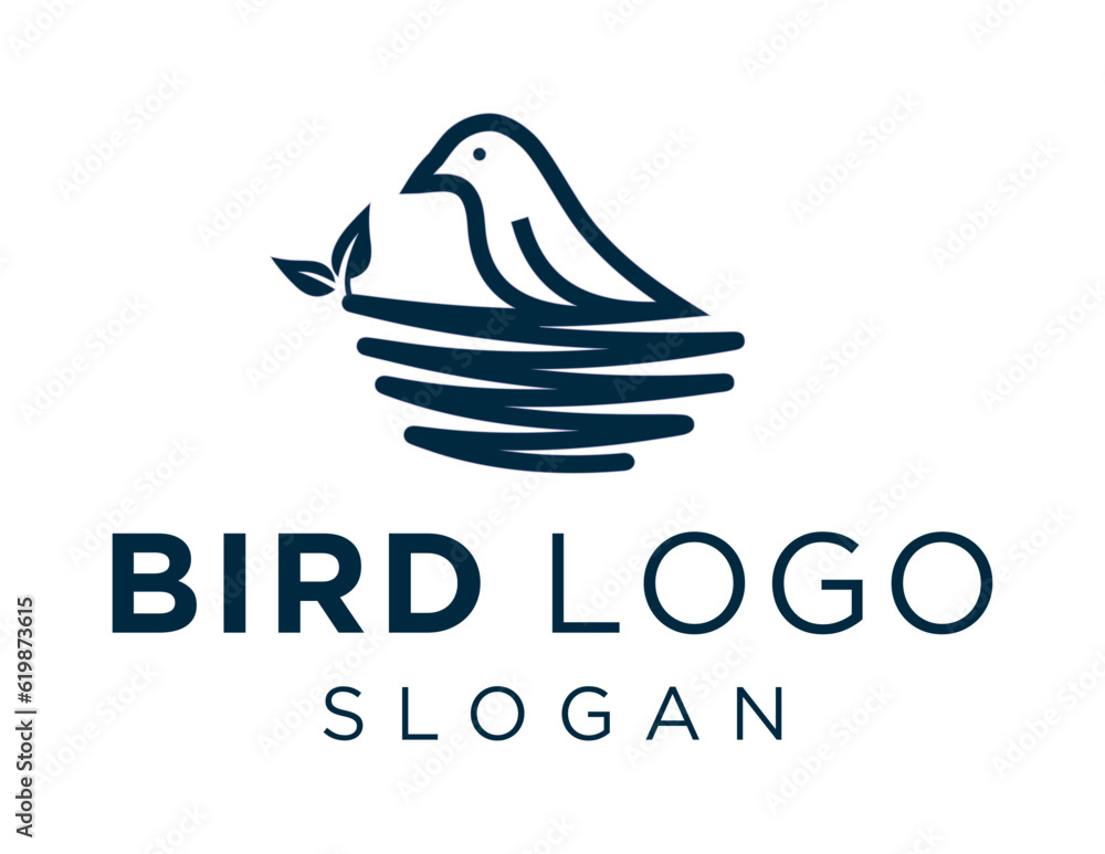 Poster logo about bird on a white background. created using the coreldraw application.