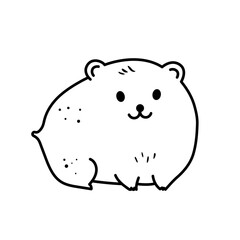 Hand drawn vector illustration of cute hamster. Rodent animal doodle drawing. Little domestic pet
