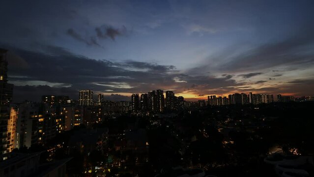 Timelapse of city view at sunset