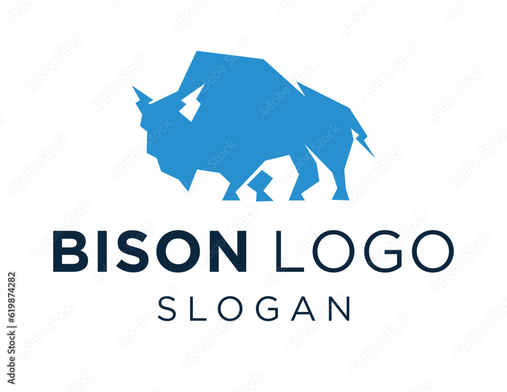 Poster logo about bison on a white background. created using the coreldraw application.