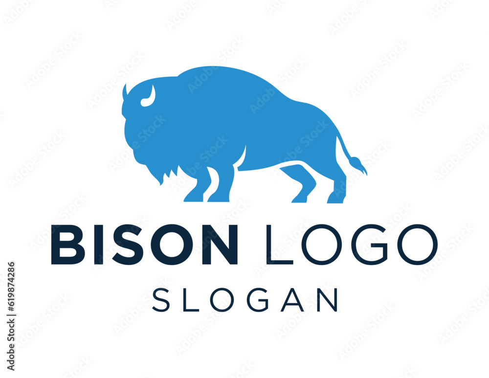 Poster logo about bison on a white background. created using the coreldraw application.