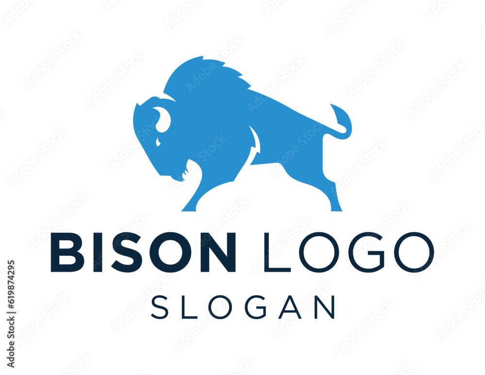 Poster logo about bison on a white background. created using the coreldraw application.