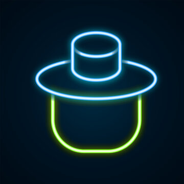 Glowing neon line Beekeeper with protect hat icon isolated on black background. Special protective uniform. Colorful outline concept. Vector