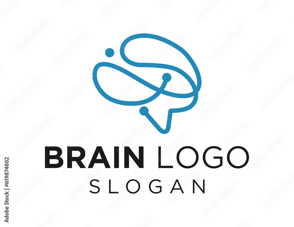 Poster logo about brain on a white background. created using the coreldraw application.
