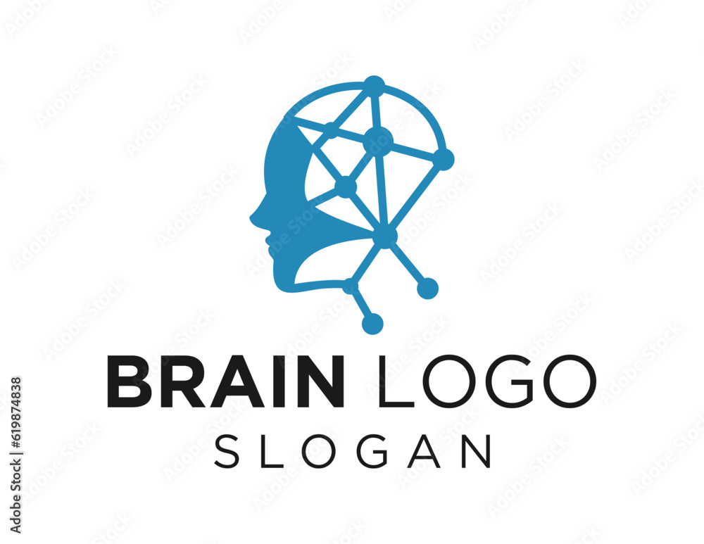Poster logo about brain on a white background. created using the coreldraw application.