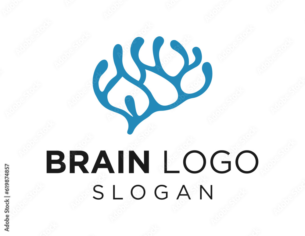 Poster logo about brain on a white background. created using the coreldraw application.