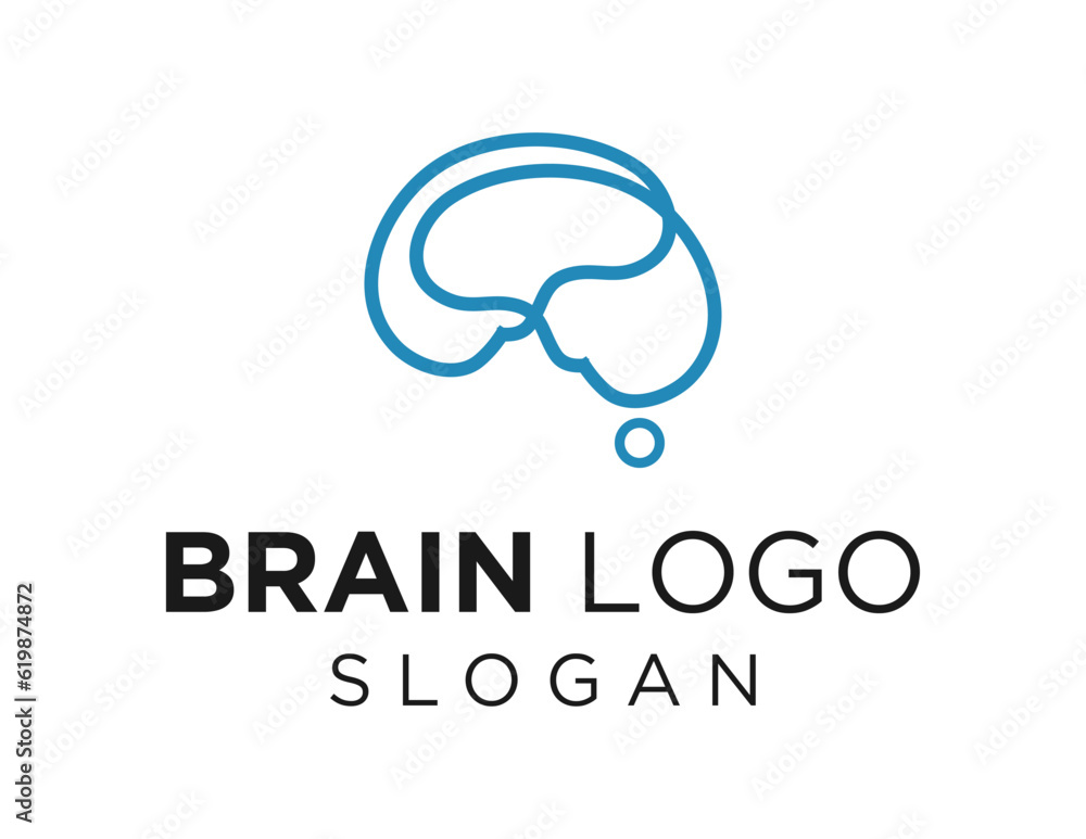 Poster logo about brain on a white background. created using the coreldraw application.
