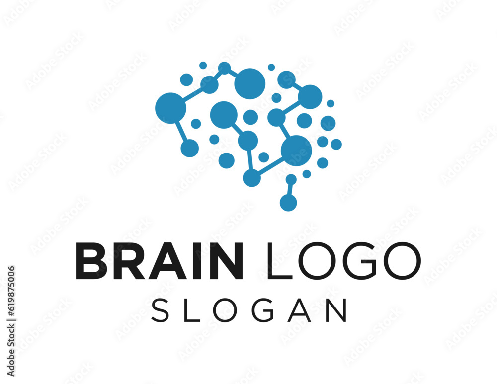 Poster logo about brain on a white background. created using the coreldraw application.