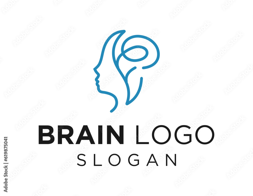 Poster logo about brain on a white background. created using the coreldraw application.