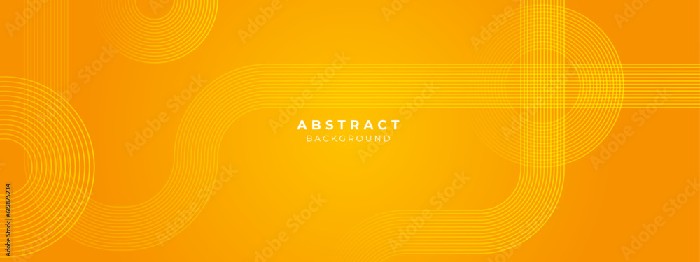 Wall mural modern yellow geometric shapes 3d abstract technology background. vector abstract graphic design ban