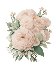 Botanical Blooms: Elegant Floral Illustration on Decorative Background, Artistic floral composition with lilac and pink peonies, perfect for invitations or cards.