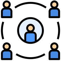 self centered filled outline style icon