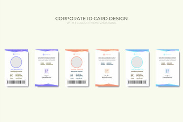 Naklejka na ściany i meble Modern corporate Business and simple office id card design with 3 color theme