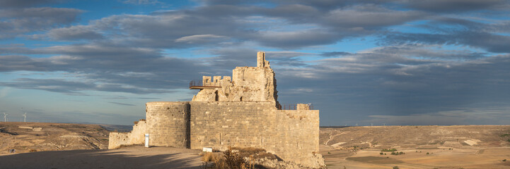 Fototapeta na wymiar Castle of Castrojeriz Unveiled - A Breathtaking Panorama of Timeless Ruins, Spain
