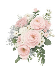 Obraz na płótnie Canvas Botanical Blooms: Elegant Floral Illustration on Decorative Background, Artistic floral composition with lilac and pink peonies, perfect for invitations or cards.