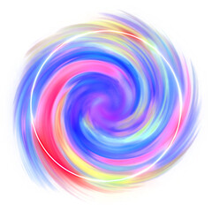 colorful circle swirl neon frame border