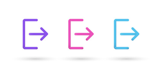 3d editable illustration log out purple, pink and blue, 3d, vector, suitable for web illustrations, hero pages, landing pages.