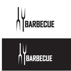 Simple Barbecue Vintage hot grill, with crossed flames and spatula. Logo for restaurant, badge, cafe and bar.vector