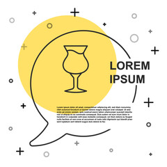 Black line Glass of beer icon isolated on white background. Random dynamic shapes. Vector