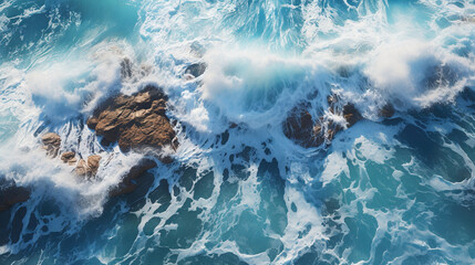 waves on the beach, created with Generative AI