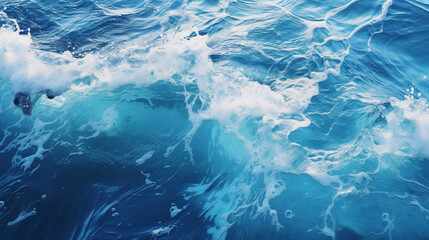 Blue water wave texture background, created with Generative AI