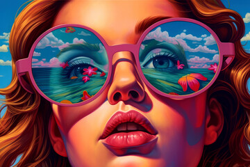 woman in sunglasses, pop surrealism