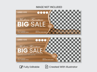  Furniture social media cover template and web banner promotion