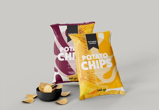 Potato Chips Bag Mockup