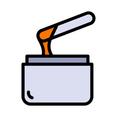 Dish with wax or sugaring paste icon. Color vector icon for web design isolated on white background