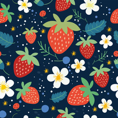 seamless pattern with strawberries