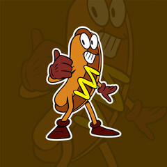 Hot Dog Mascot Illustration