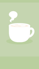 16:9 シンプルなグリーンのカフェラテ壁紙⭐︎