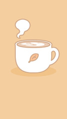 16:9 シンプルなカフェラテ壁紙⭐︎