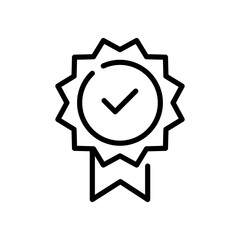 Quality award reward badge button icon.