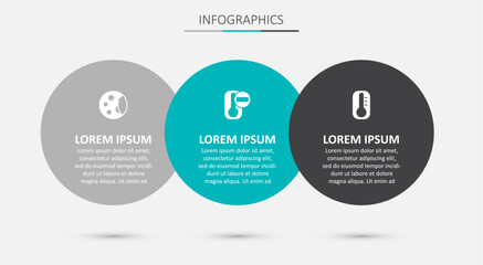 Set Thermometer, Moon phases and . Business infographic template. Vector