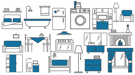 furniture line icons set, Vector, icon, Furniture, symbol, illustration, icons, 
