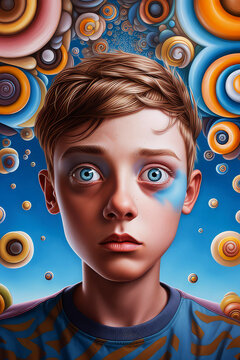 Fototapeta youth, optical illusion paintings, pop surrealism