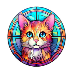 Kittens Stained Glass Design Clipart