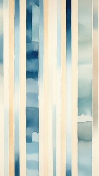 Abstract minimal stripes watercolor with beige, blue, and earthy green