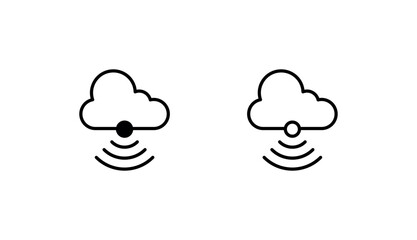 Cloud Technology icon design with white background stock illustration