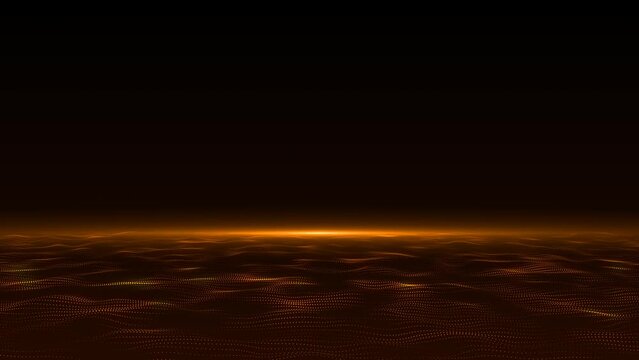 Animated background with sunset over the sea