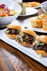 A view of a Korean BBQ sliders.